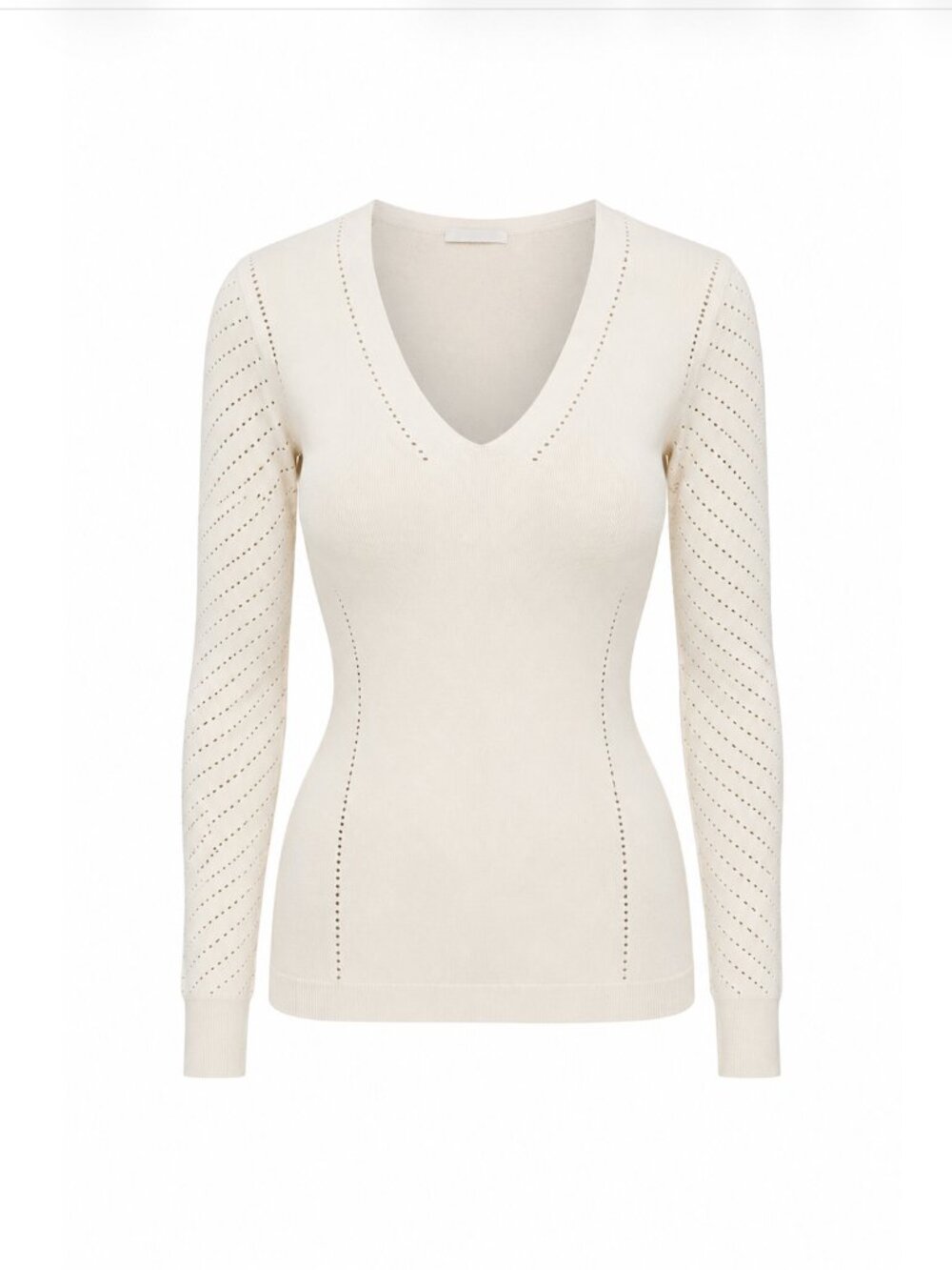 NWT MAX MARA NADAR OPEN KNIT V-NECK LONG SLEEVES PULL TOP - Picture 2 of 4
